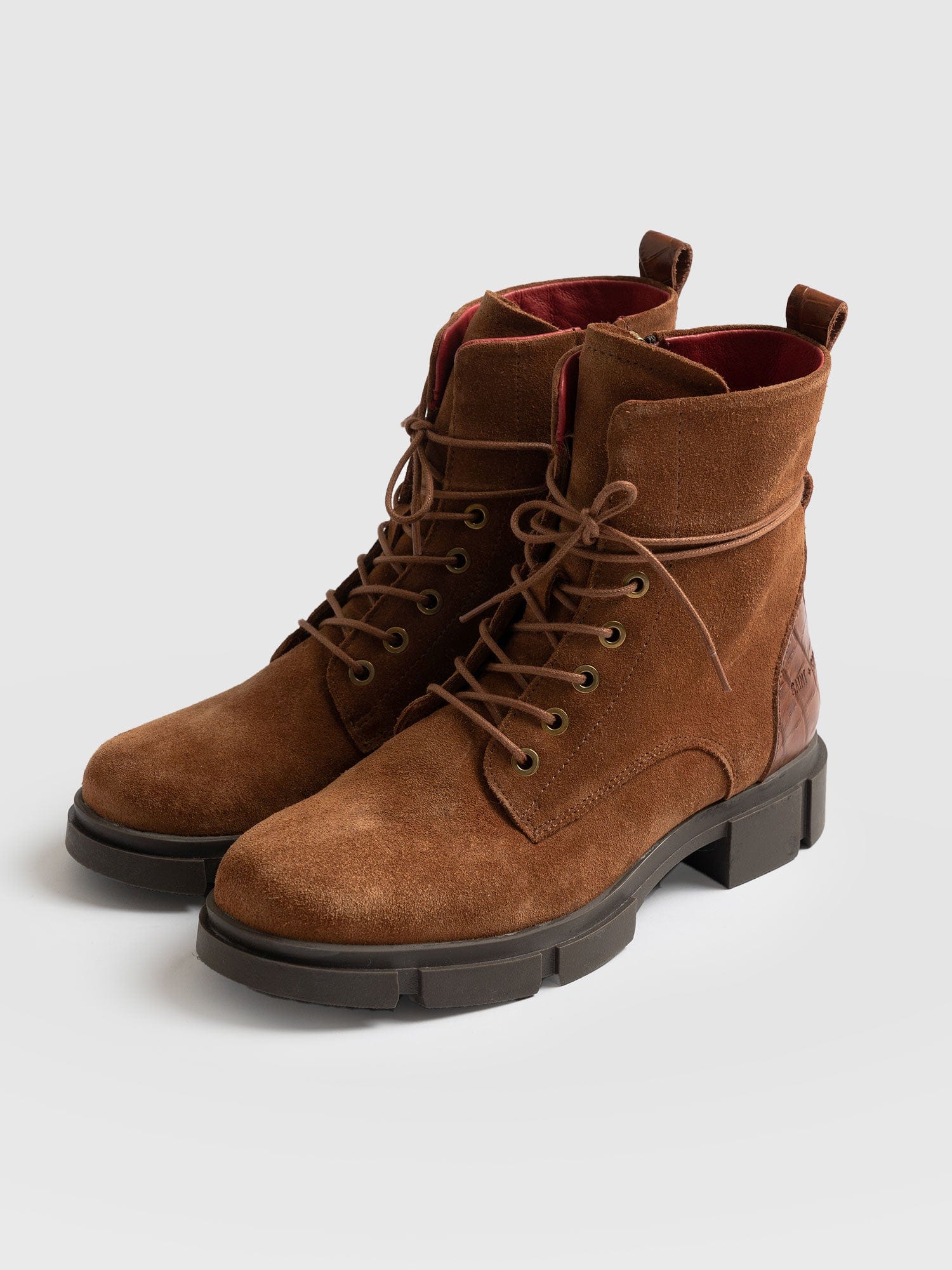 Noho Boot Tan Suede Croc - Women's Leather Boots | Saint + Sofia® EU